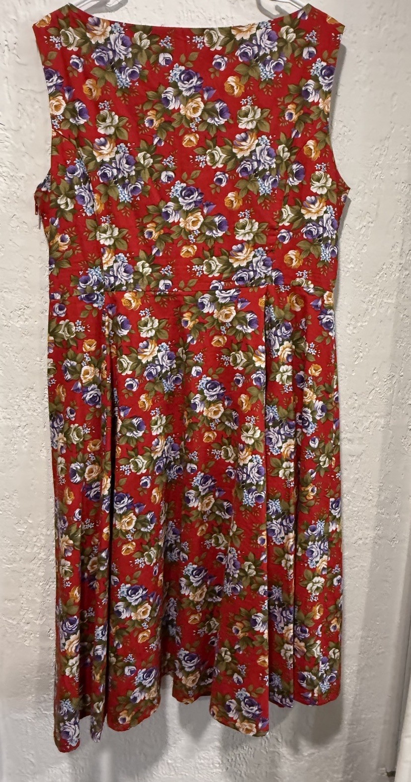 Hearts & Roses Rose Print Fit Flare Dress Size 14 Retro Alternative 50s Pin Up