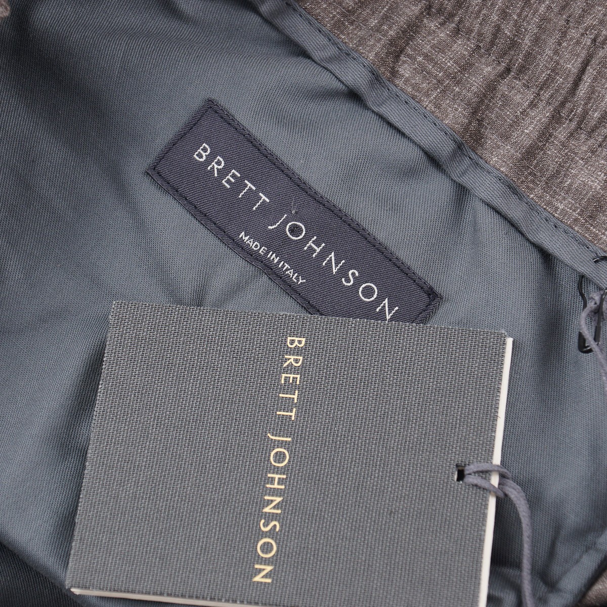 Brett Johnson Gray-Brown Wool-Silk-Linen Drawstring Pants XL 37-38 (Eu 54) NWT