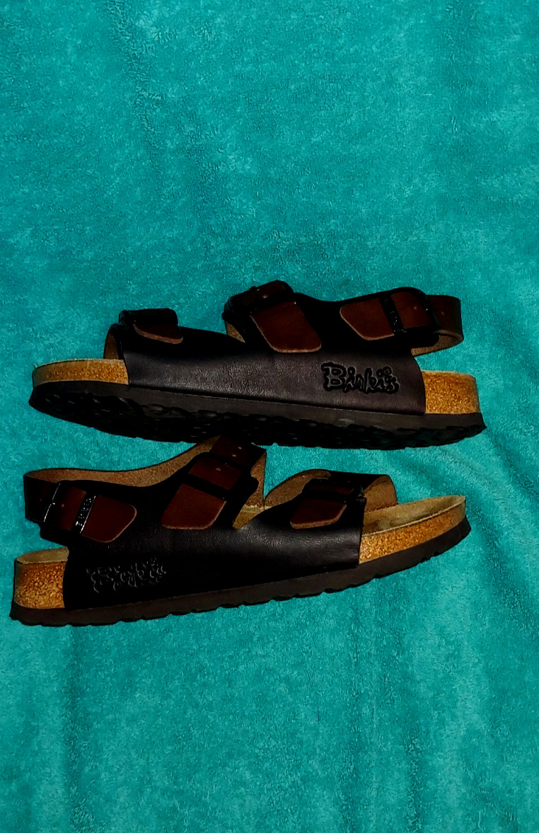 Birkenstocks Birkis Black & Brown 3 (with Heel) Strap Sandals W6 M4 EU37