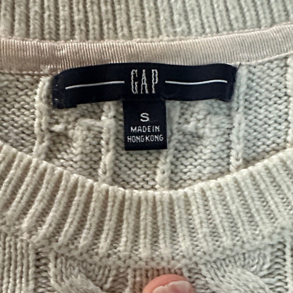 Gap Cable Knit Sweater Cream Off White Angora Blend Small