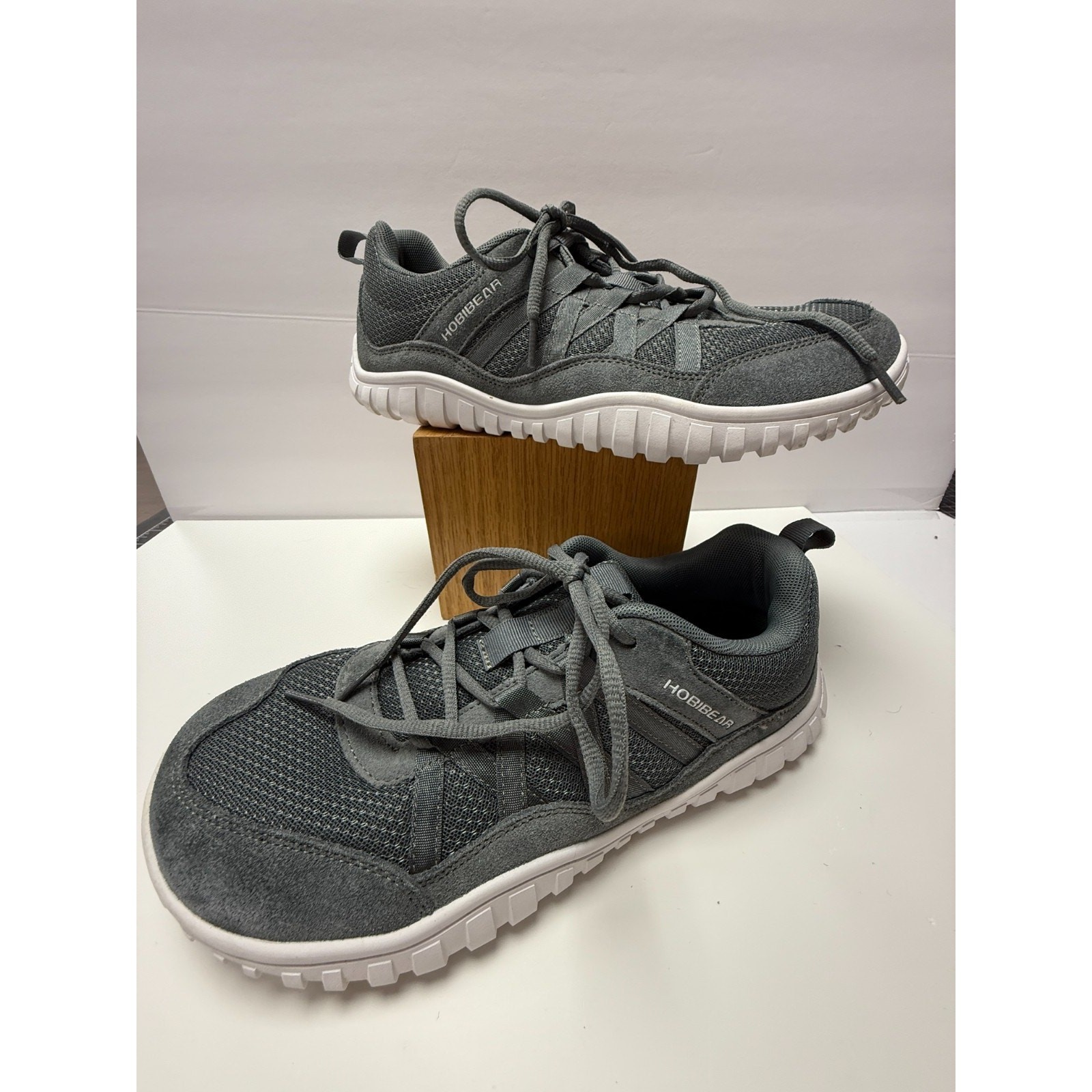 HOBIBEAR Gray Lightweight Athletic Walking Shoes Comfort Casual Outdoor EU 43