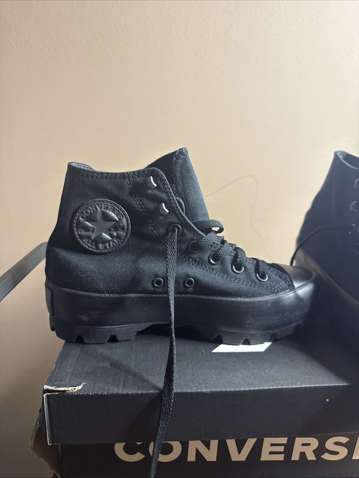 Converse Chuck Taylor All Star Lugged High Top Black Monochrome Women’s 569891C