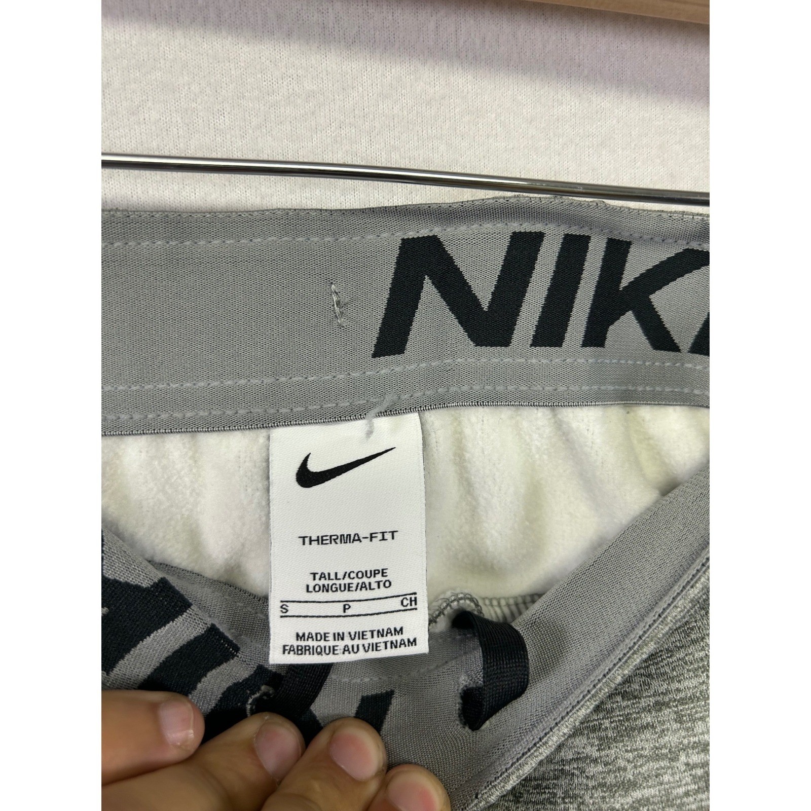 Athletic Nike Mens Small Tall Gray Therma-FIT Fleece Joggers Zipper Pocket P9027