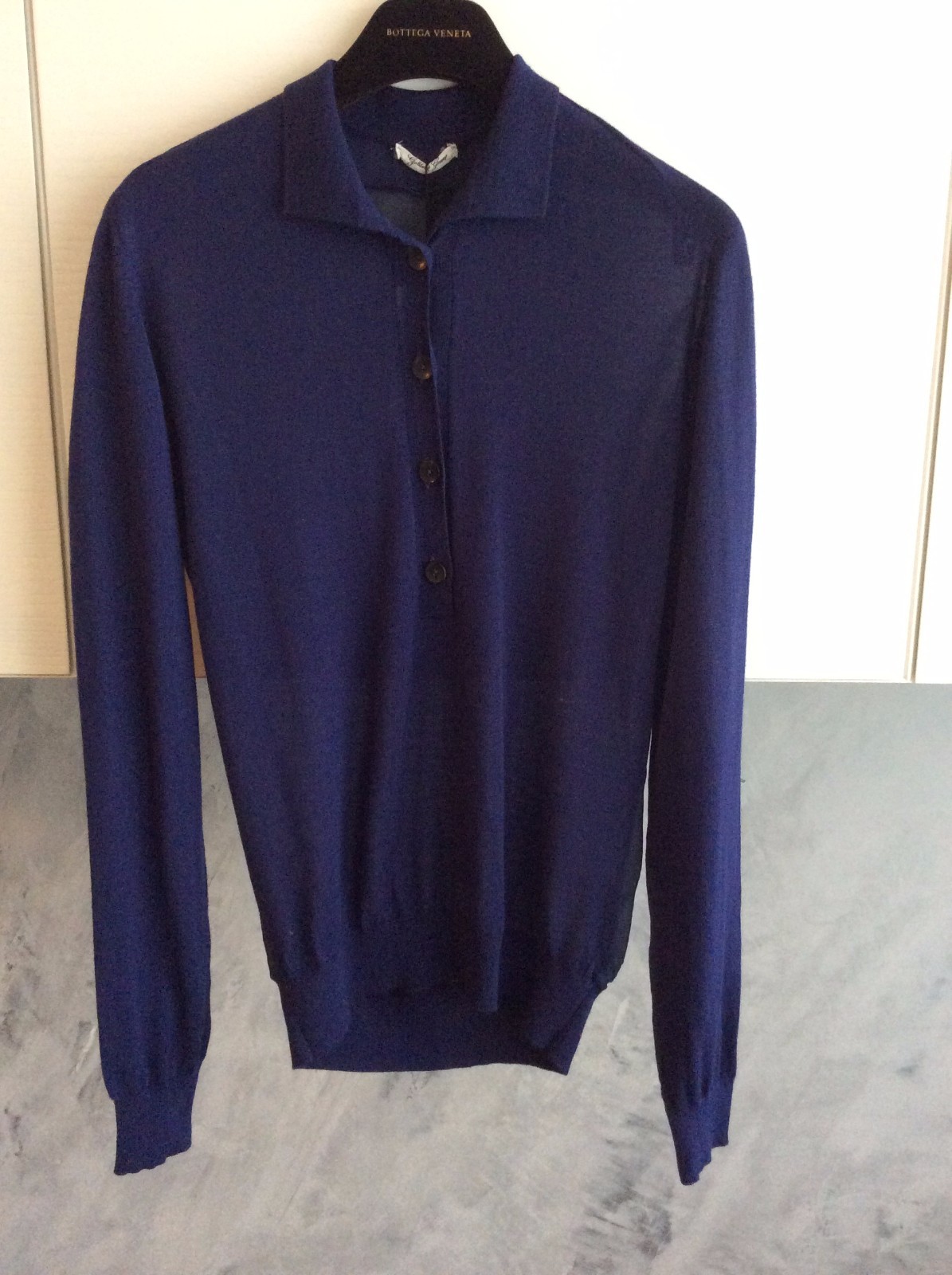 GOLDEN GOOSE MAGLIA DONNA TG. M COLORE BLU CINA IN LANA E SETA