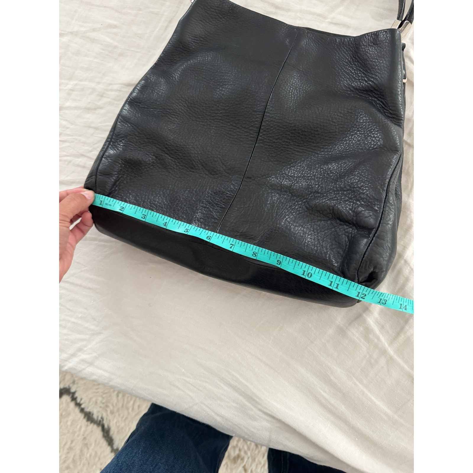 Coach Madison Phoebe Black Pebbled Leather Shoulder Hobo Bag