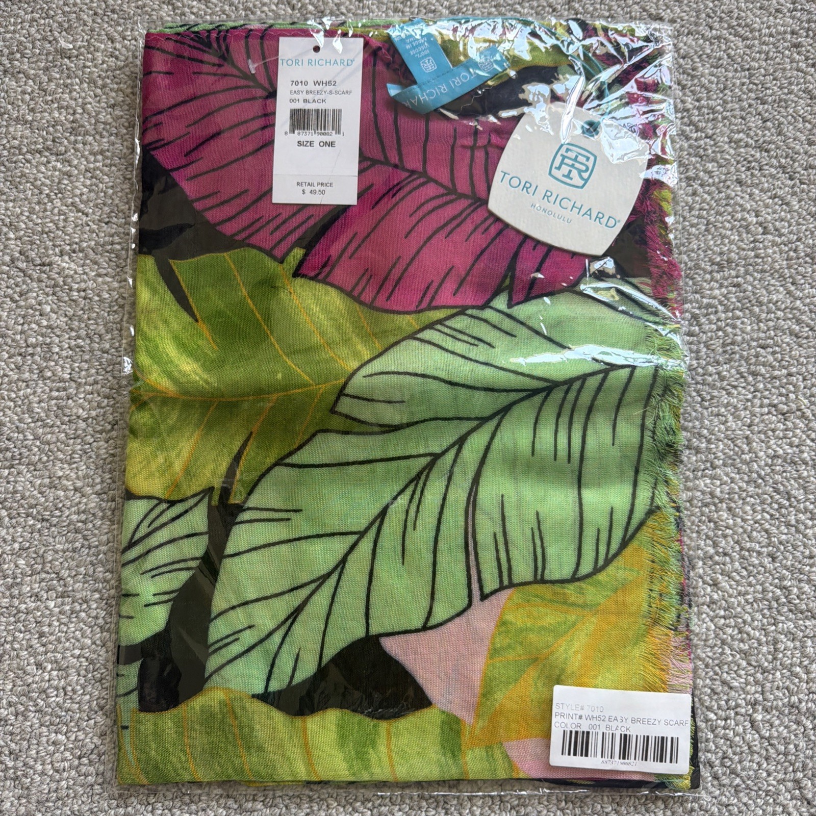 Tori Richard Scarf In Rare Easy Breezy 26” X 75” New With Tags