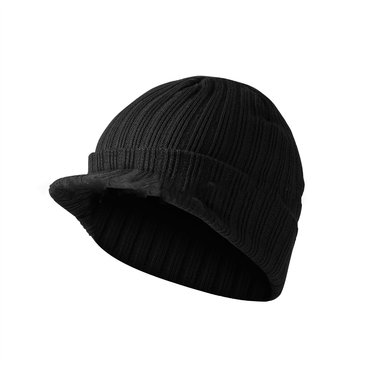 Unisex Winter Chunky Knit Visor Brim Winter Hat Beanie Thick & Warm Men Women