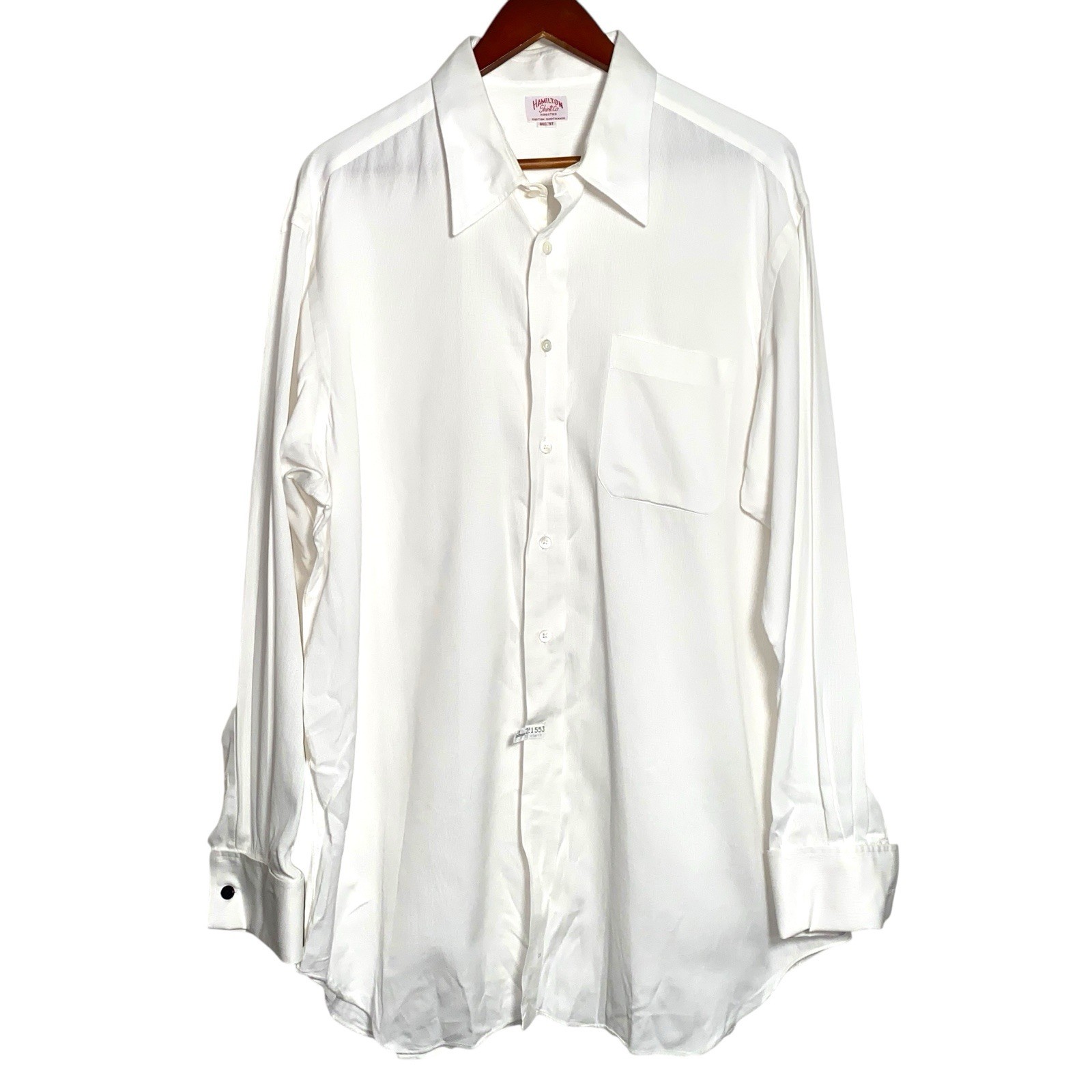 Hamilton Custom Mens Classic White Weave Size XXL Dress Shirt Cotton Dec ‘97