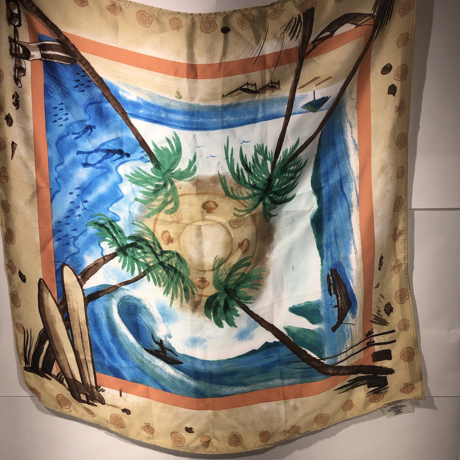 LuLaRoe Square Neck Scarf Happy Birthday LuLaRoe Beach Tropical 26 in X 26 in