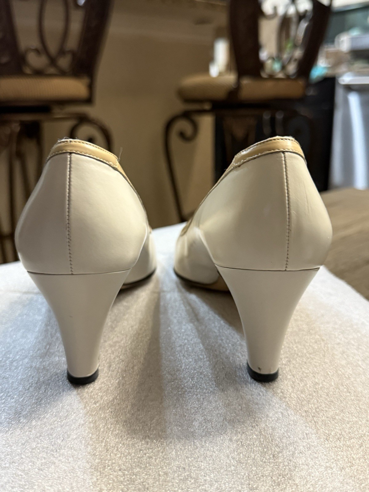White/Cream Ferragamo Heels