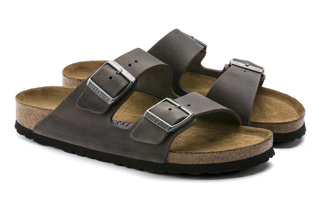 Birkenstock Arizona Soft Footbed Sandals Iron Oiled Leather Unisex Shoes 37-41