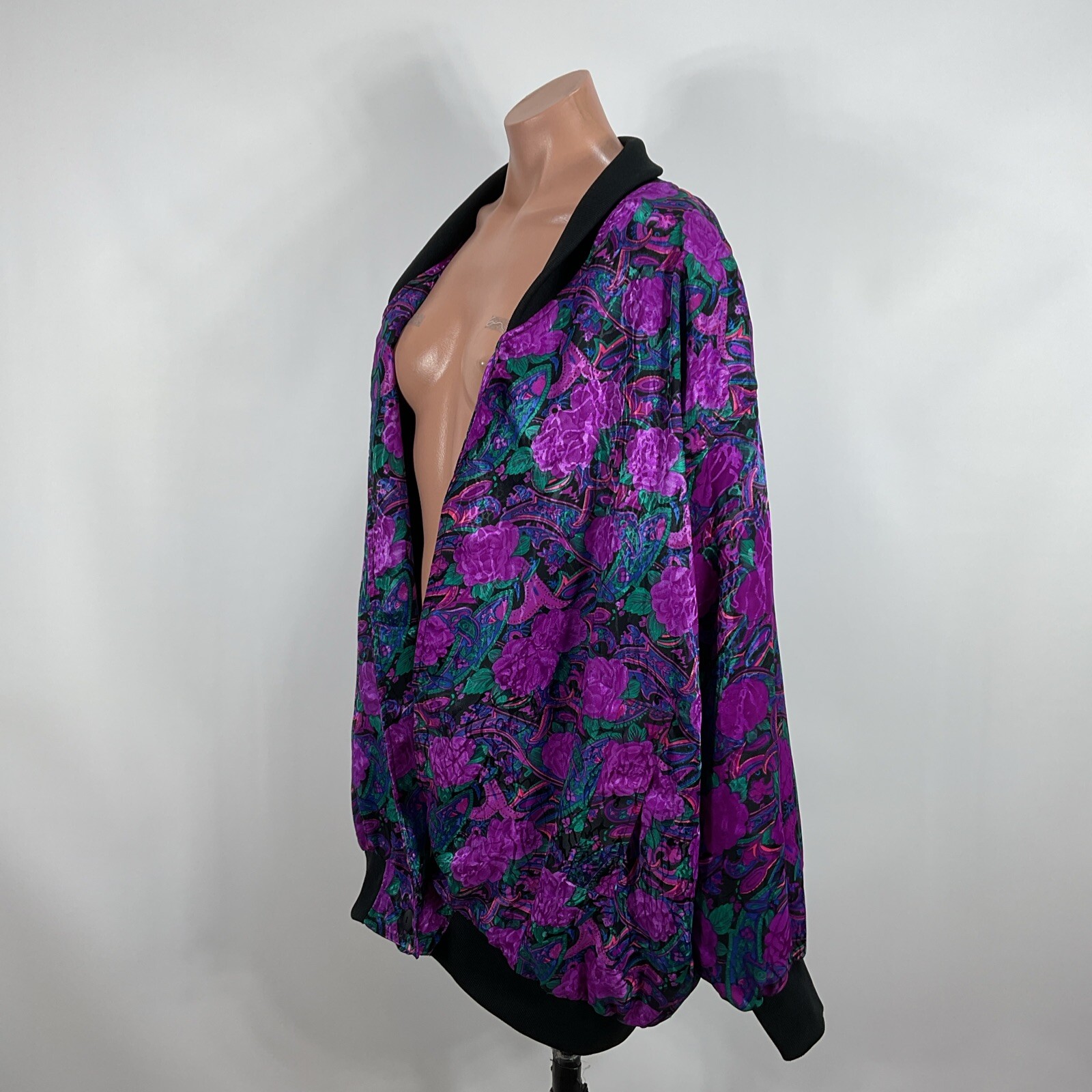 Vtg 90s 80s De Vouge Hip Hop CC Bomber all over jacket PLUS 2-3X Floral Paisley