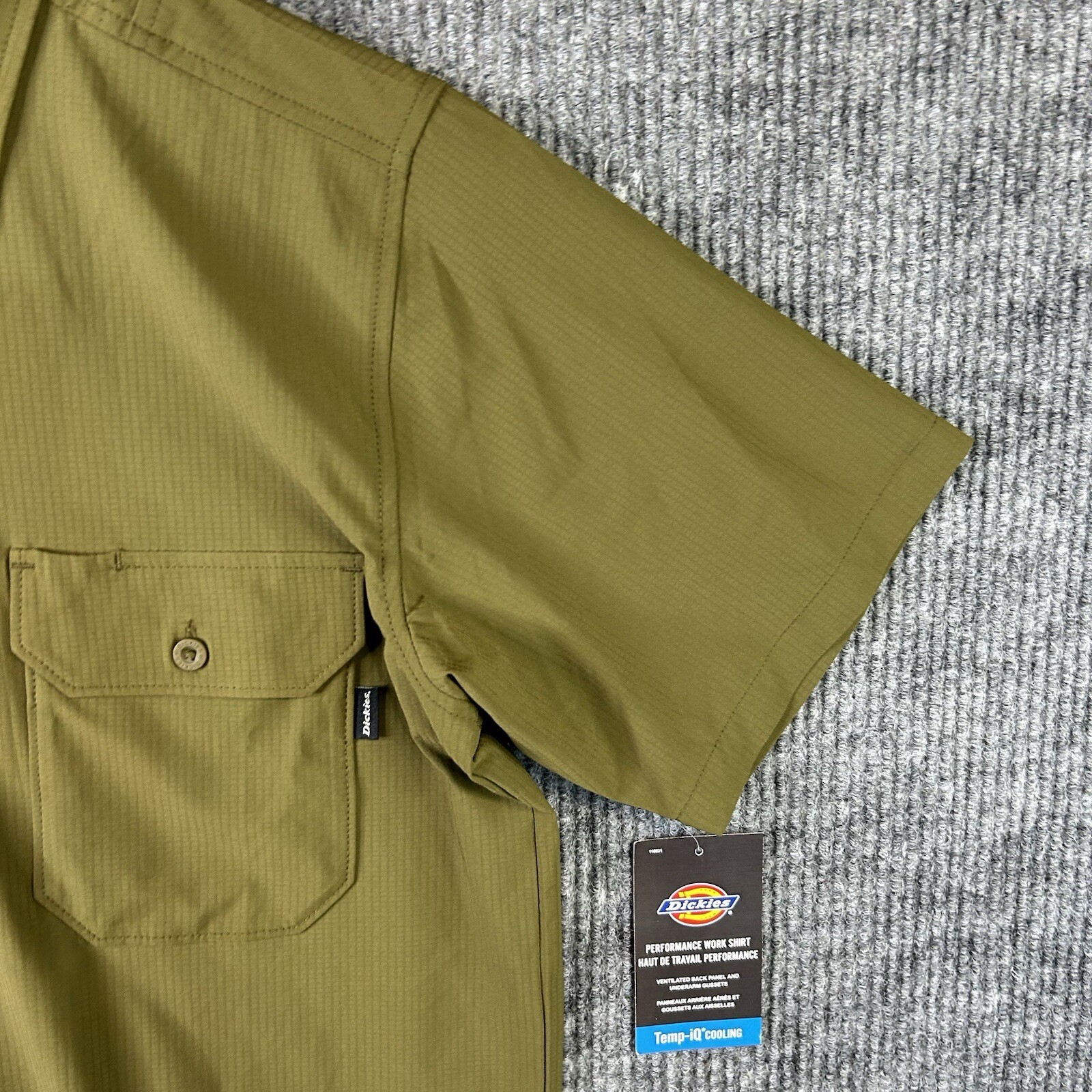Dickies Button Shirt Mens Medium Temp IQ Green Performance Work