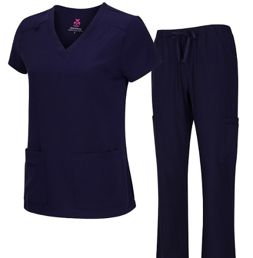 Medical Nursing Natural Uniforms Women’s Cool Stretch V-Neck Top and Cargo Pant