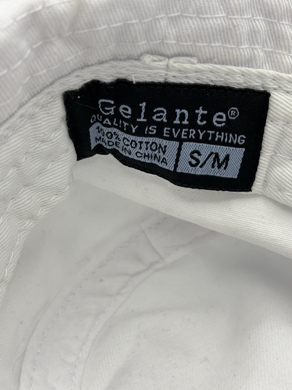 Gelante White Bucket Hat Size Small / Medium