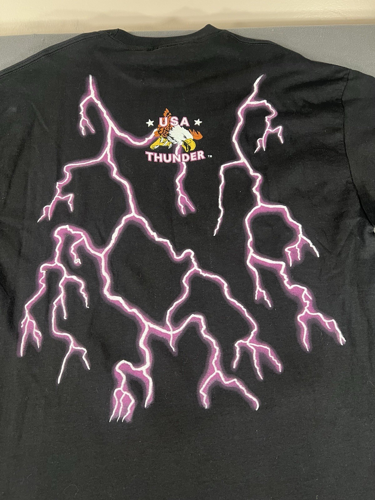 VTG American Thunder 90s Biker Black Sz XL Graphic Tennessee River T-shirts X3