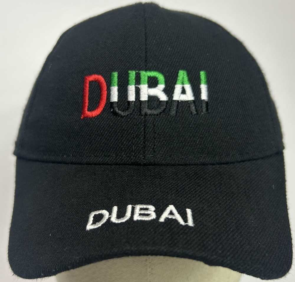 Dubai UAE Adjustable Hat Black Baseball Cap United Arab Emirates Travel OSFM