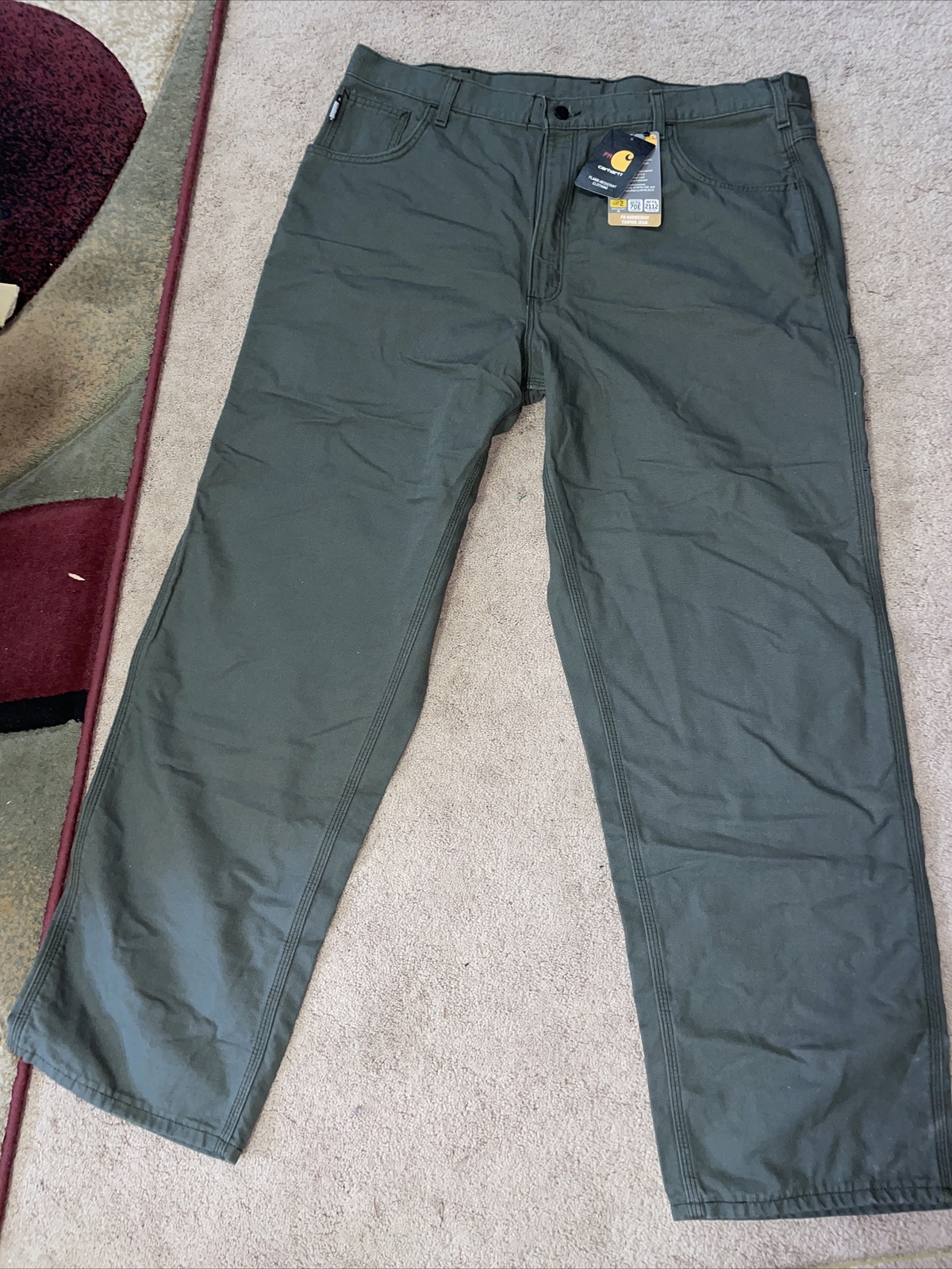 Mens 42X34 CARHARTT FRB159 MOS Fire Flame Resistant Duck Canvas Workwear Jeans