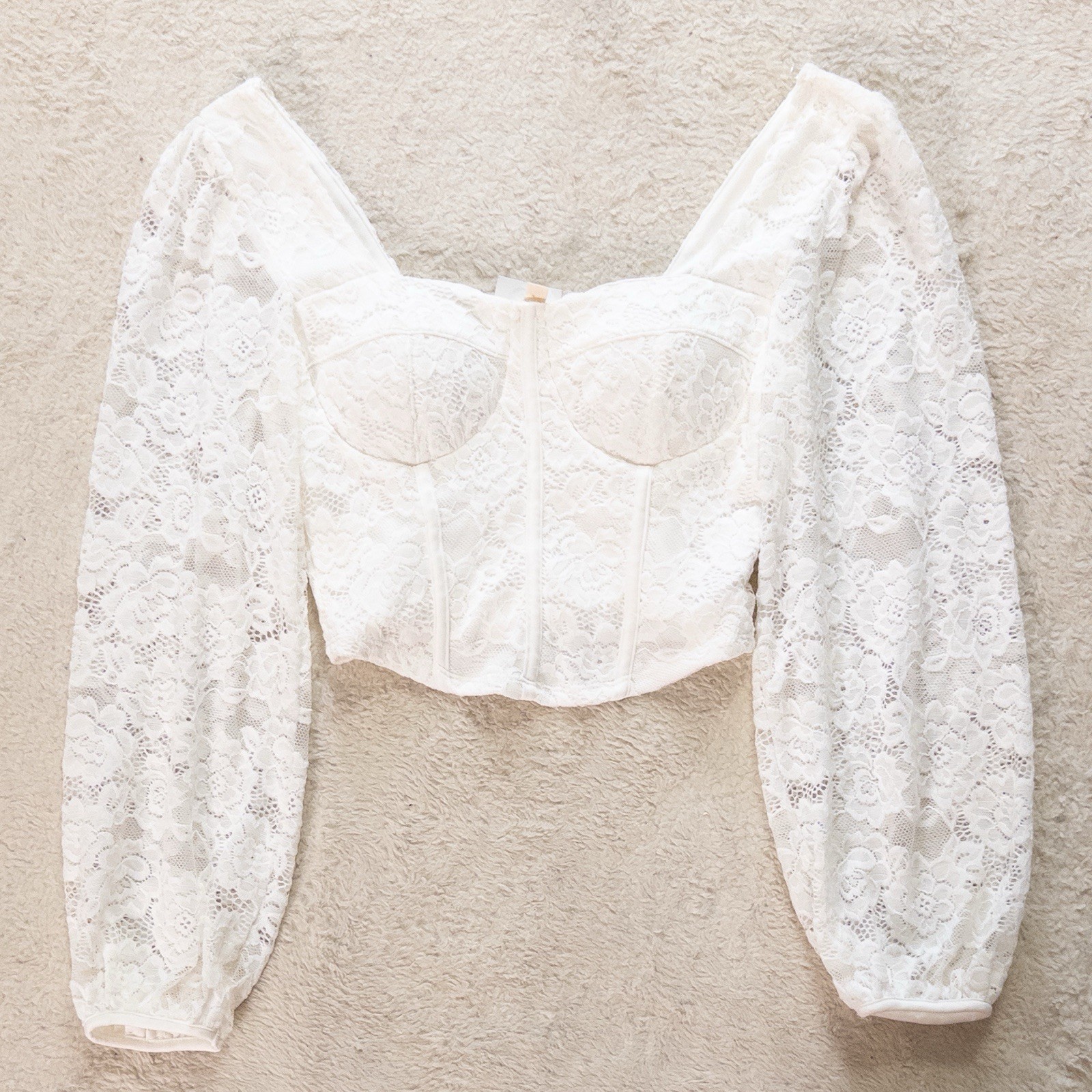 NWT Moa Moa White Lace Corset Top Size Medium Romantic Cottagecore