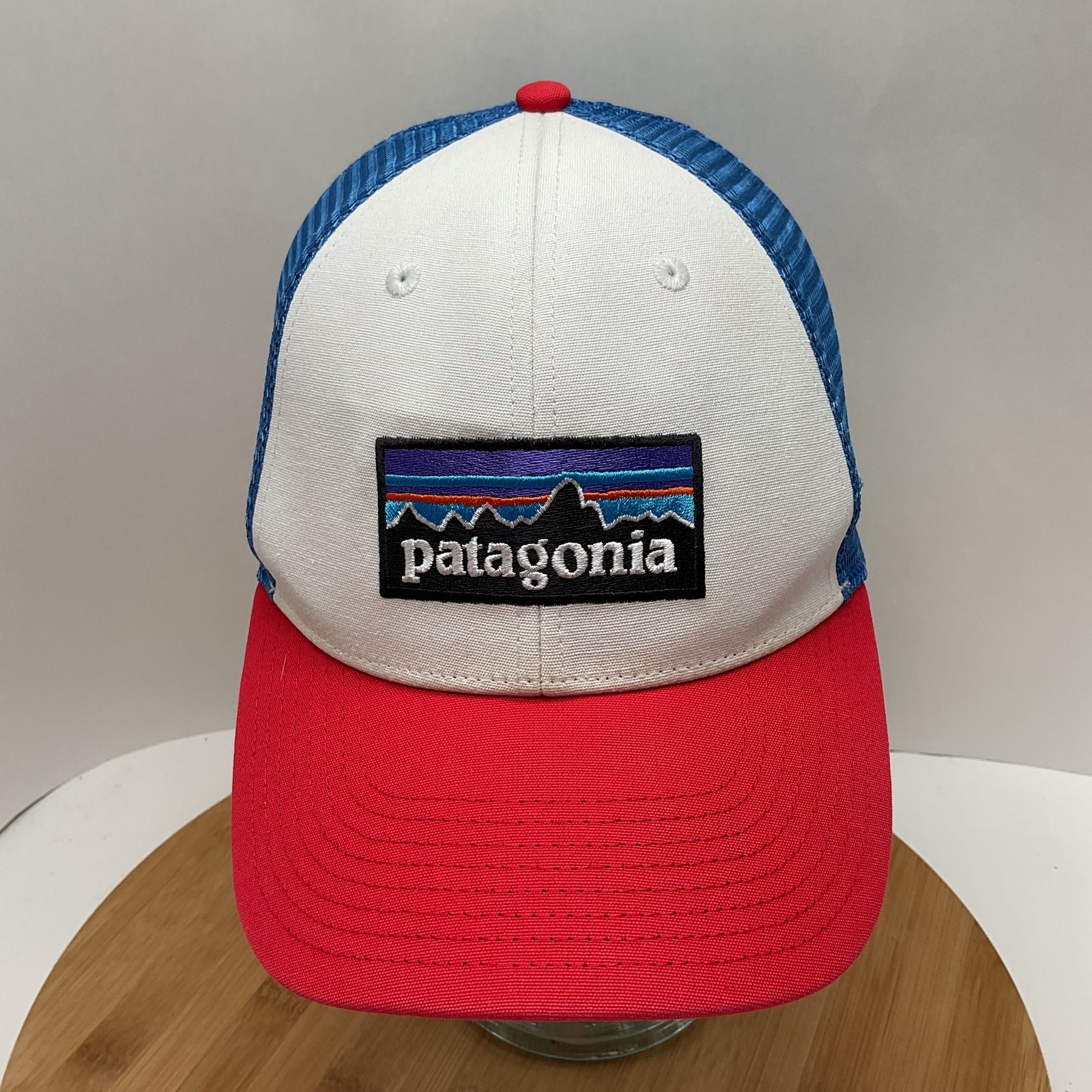 Patagonia P6 Roger That Mesh Retro Red White Blue Trucker Hat Snapback