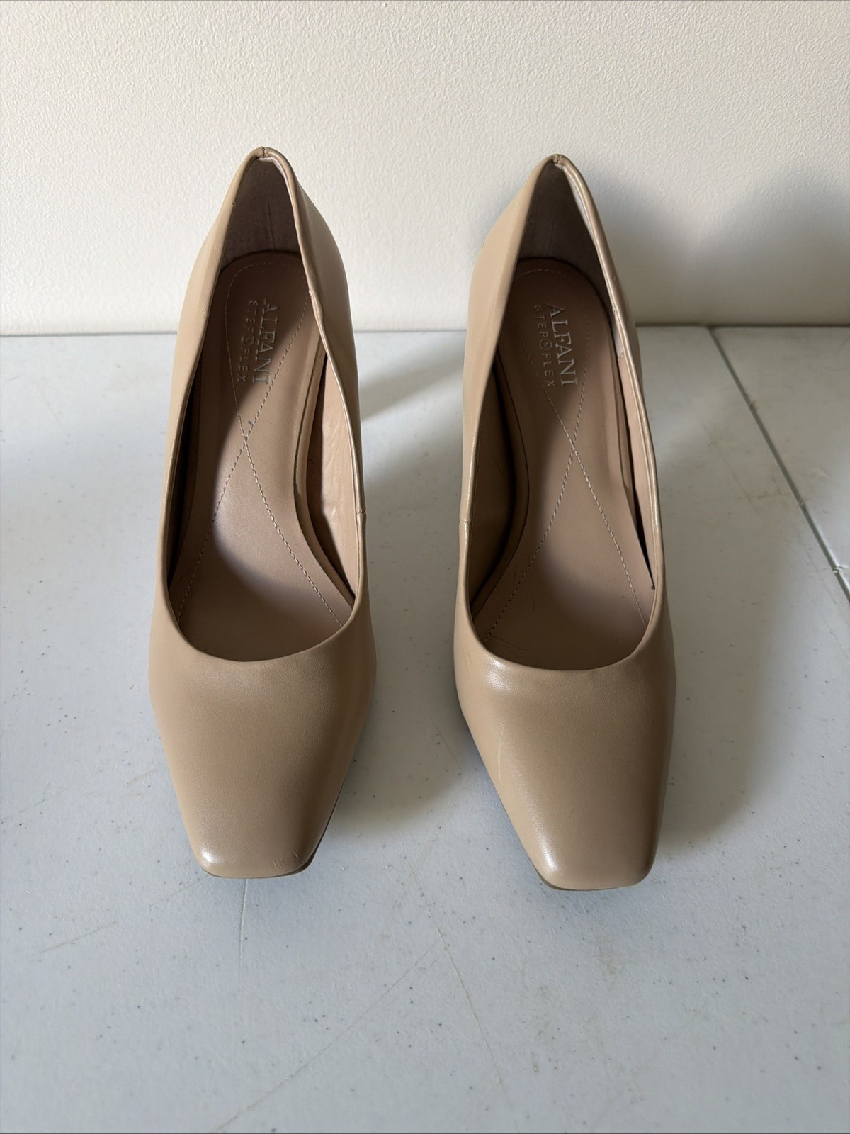Alfani Women Tarah Square Toe Pump Heels Size US 8 Beige