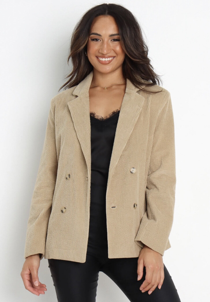 NWT Petal & Pup Tan Corduroy Blazer Jacket Double Breasted Size Medium
