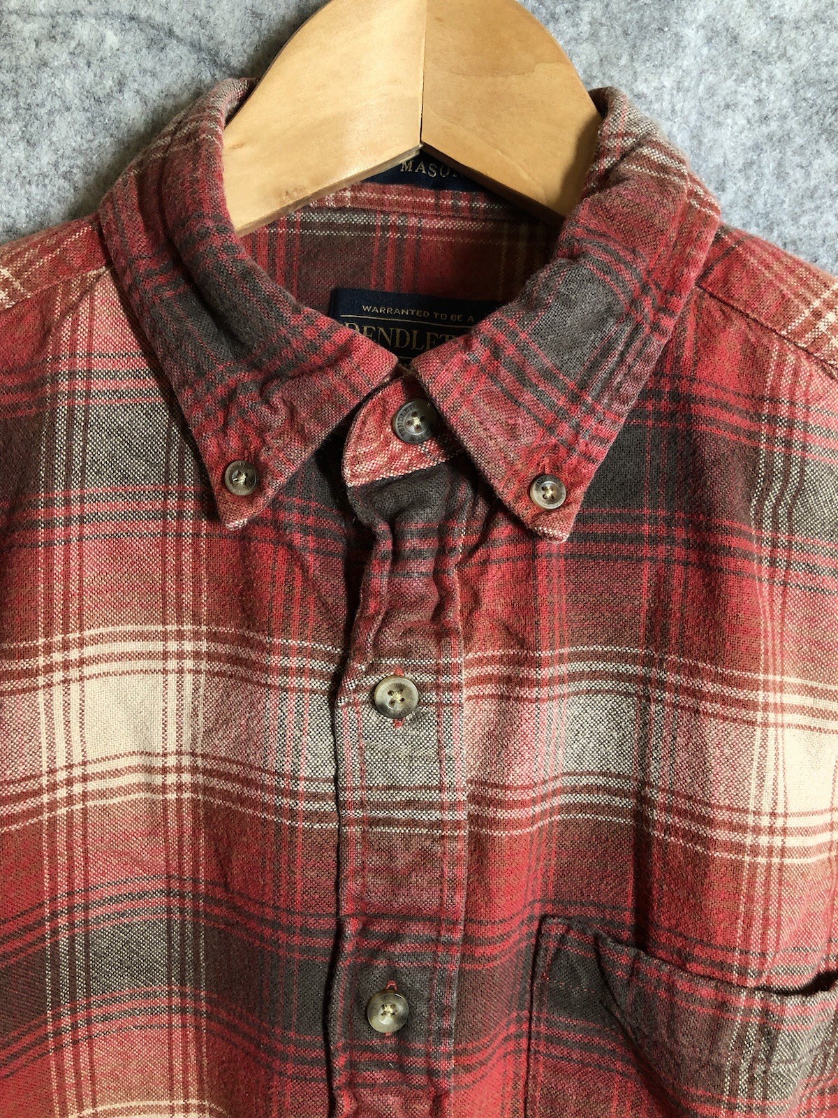 Pendleton Shirt Men Small Tartan Plaid Flannel Fish Mason Camp Workwear Western