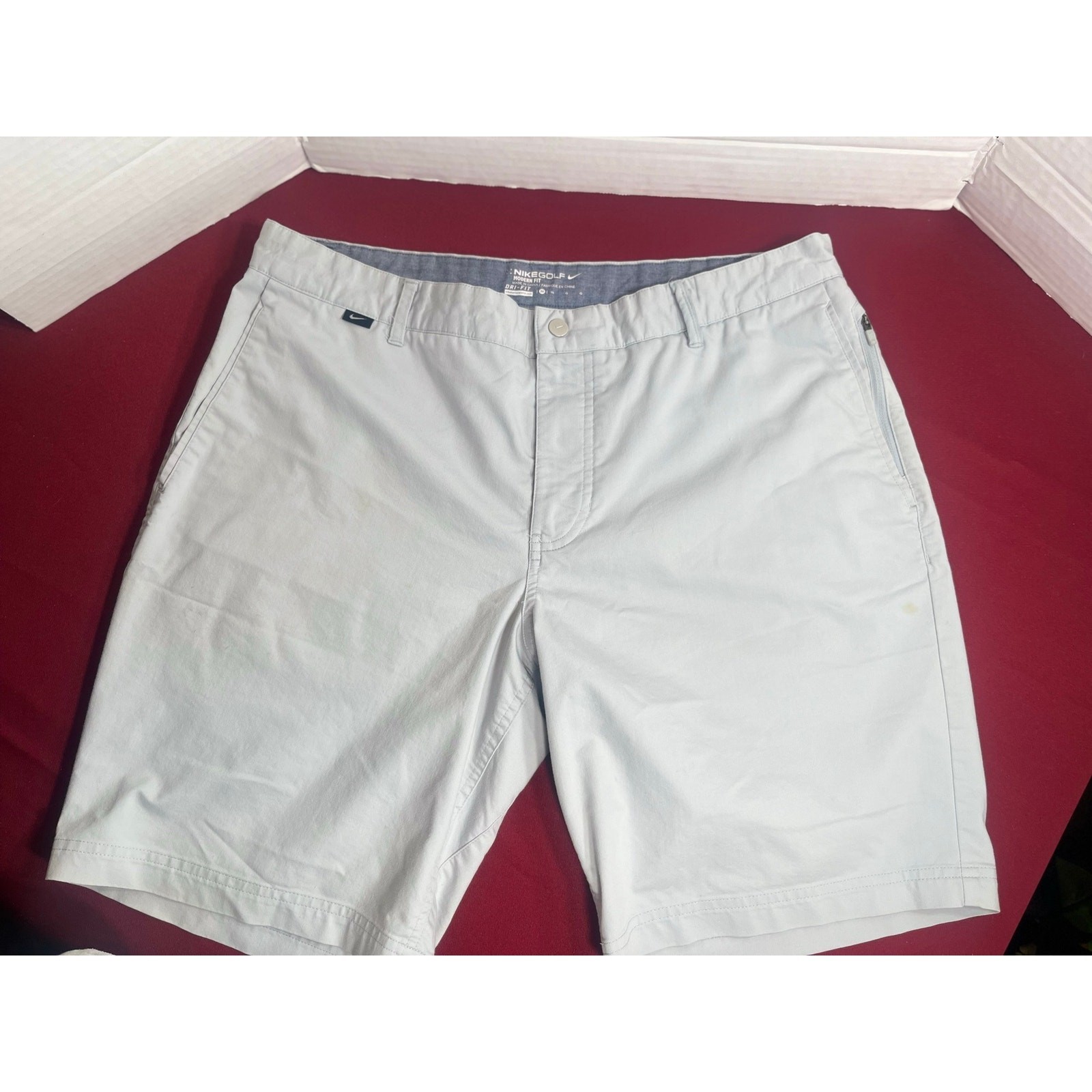Nike Golf Modern Fit Dri-FIT Chino Shorts Mens 36 Grey Lightweight Golfing