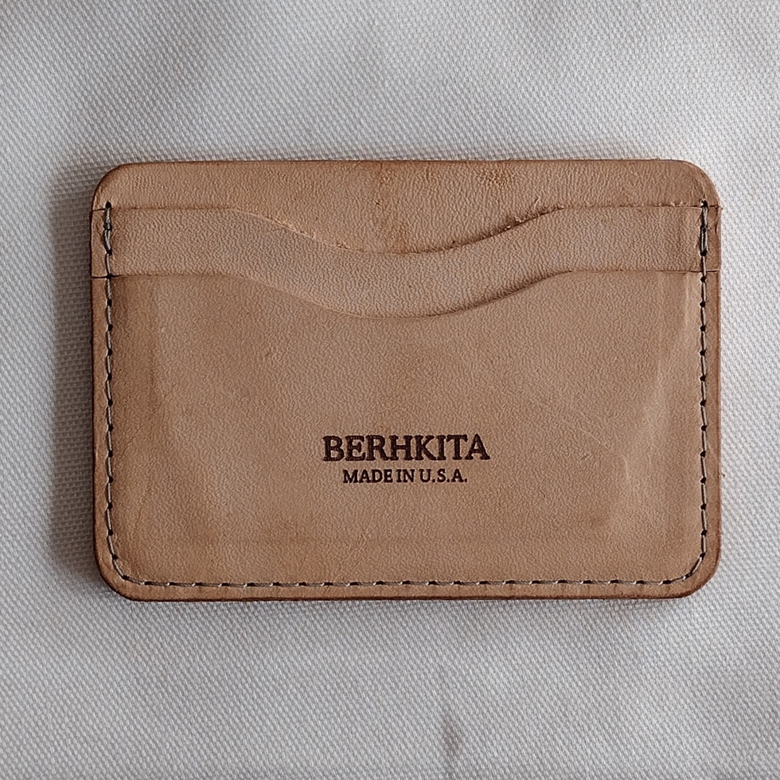 handmade natural veg tan real leather card holder 3 pocket