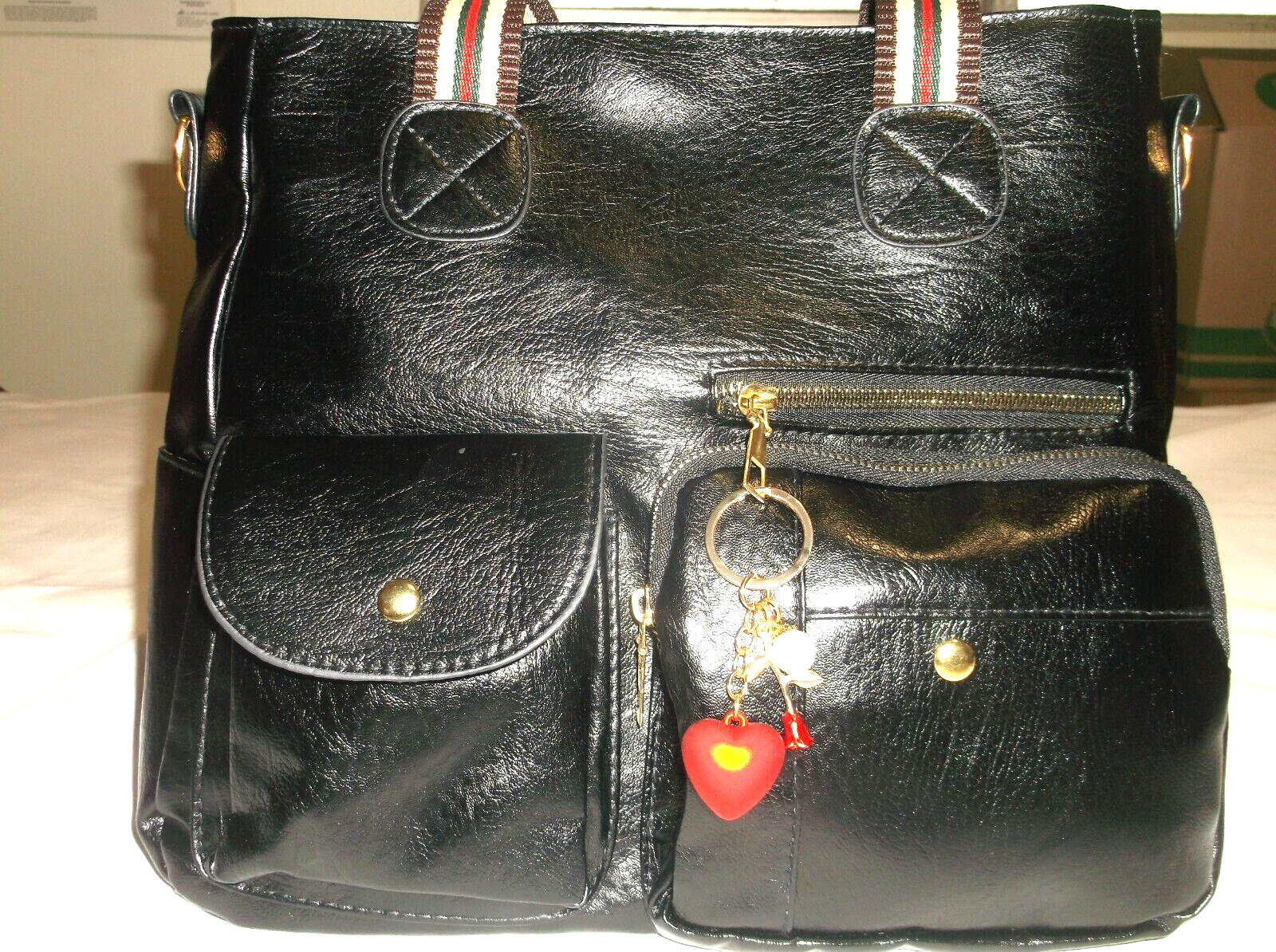 Retro Soft PU Leather Shoulder Handbag Black NWOT