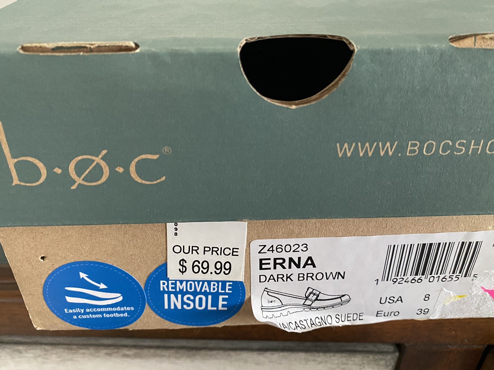 BOC Removable Insole Erna Dark Brown Women’s Shoes 8M