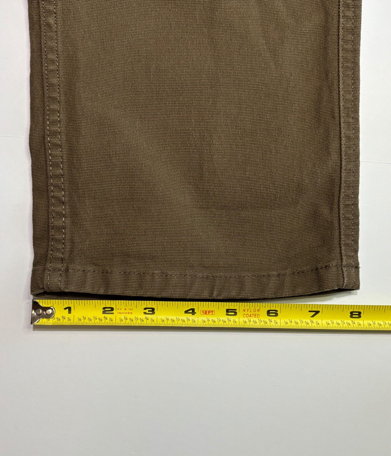 Weatherproof Vintage Men’s Relaxed Fit Canvas Pants Brown 32W Stretch Flat Front