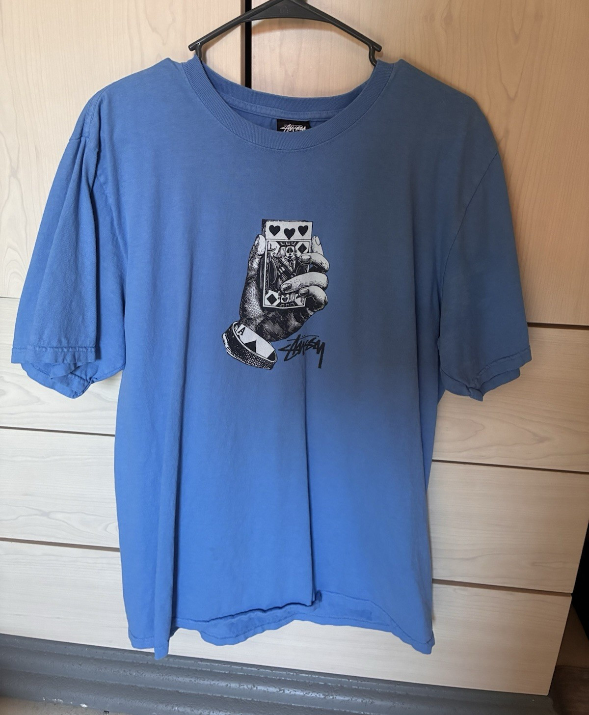 Stussy ALL BETS OFF blue tee oversized M