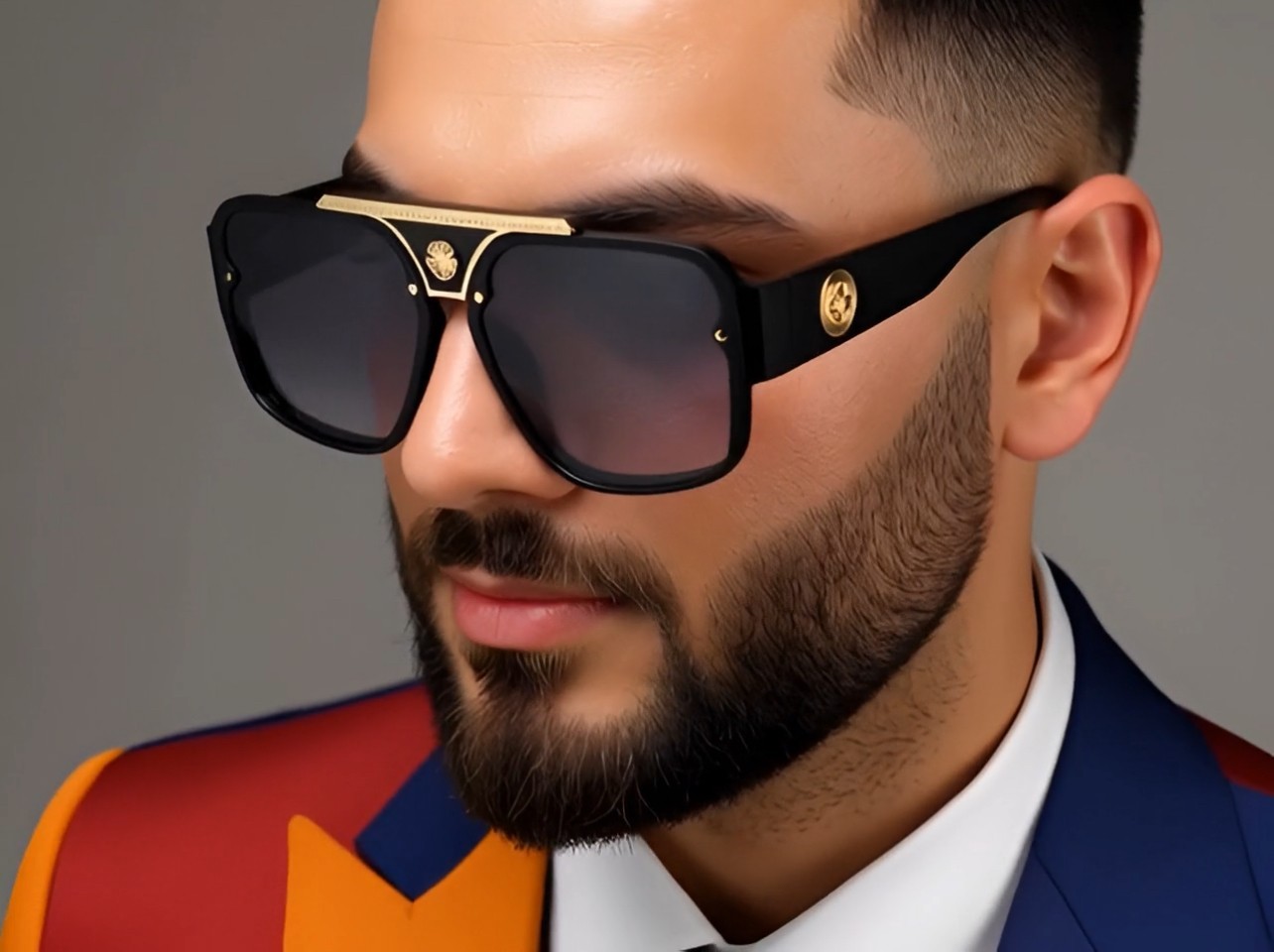 Men’s Sunglasses Classic Hip Hop Flat Top Cholo Swag Square Black Lens Fashion