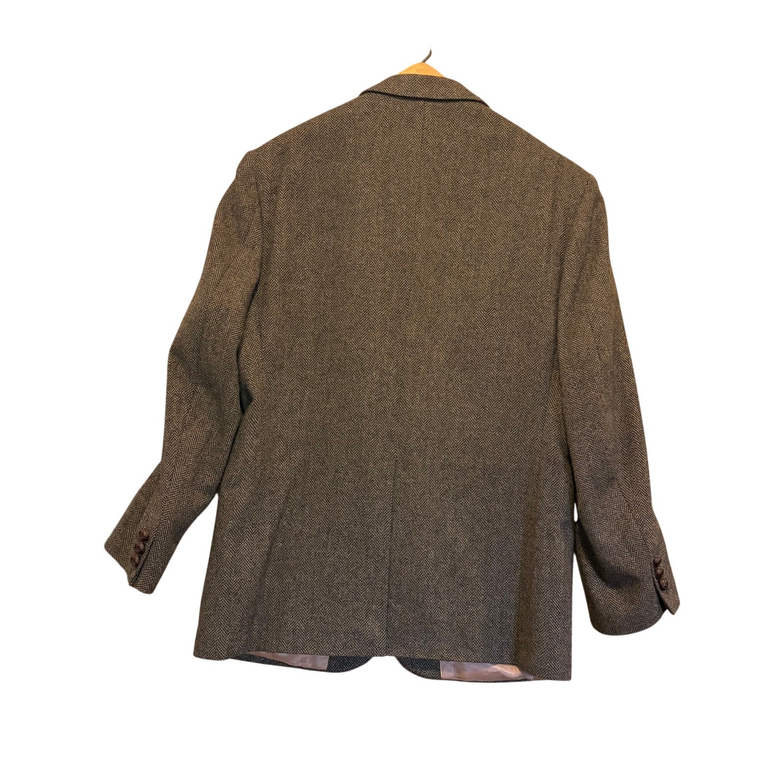Vintage Deansgate 100% Wool Herringbone Blazer 41R 2-Button Sport Coat Tweed