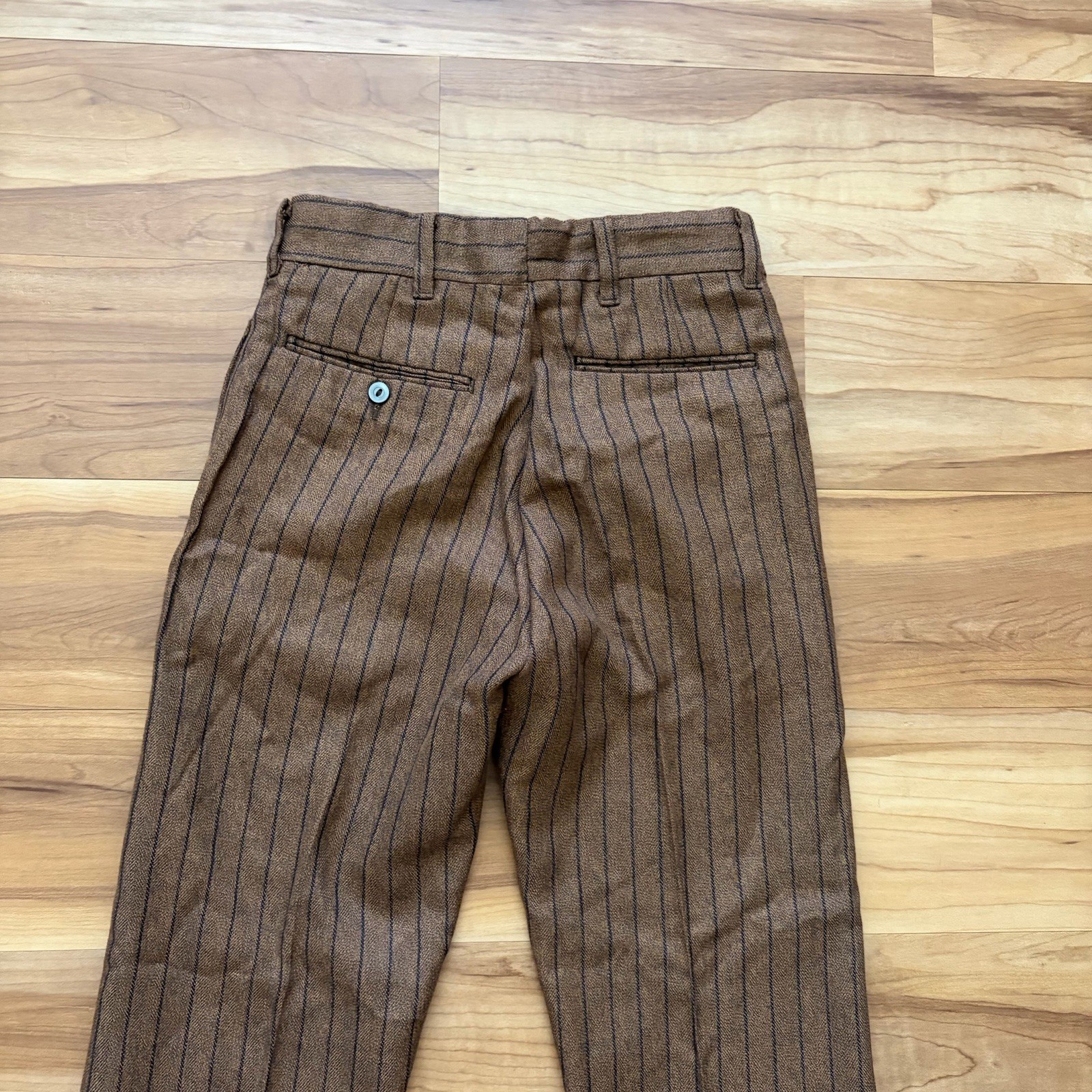 Wright Ever Pressed Pants Slacks Striped Brown Boys Size 8 1960s Retro