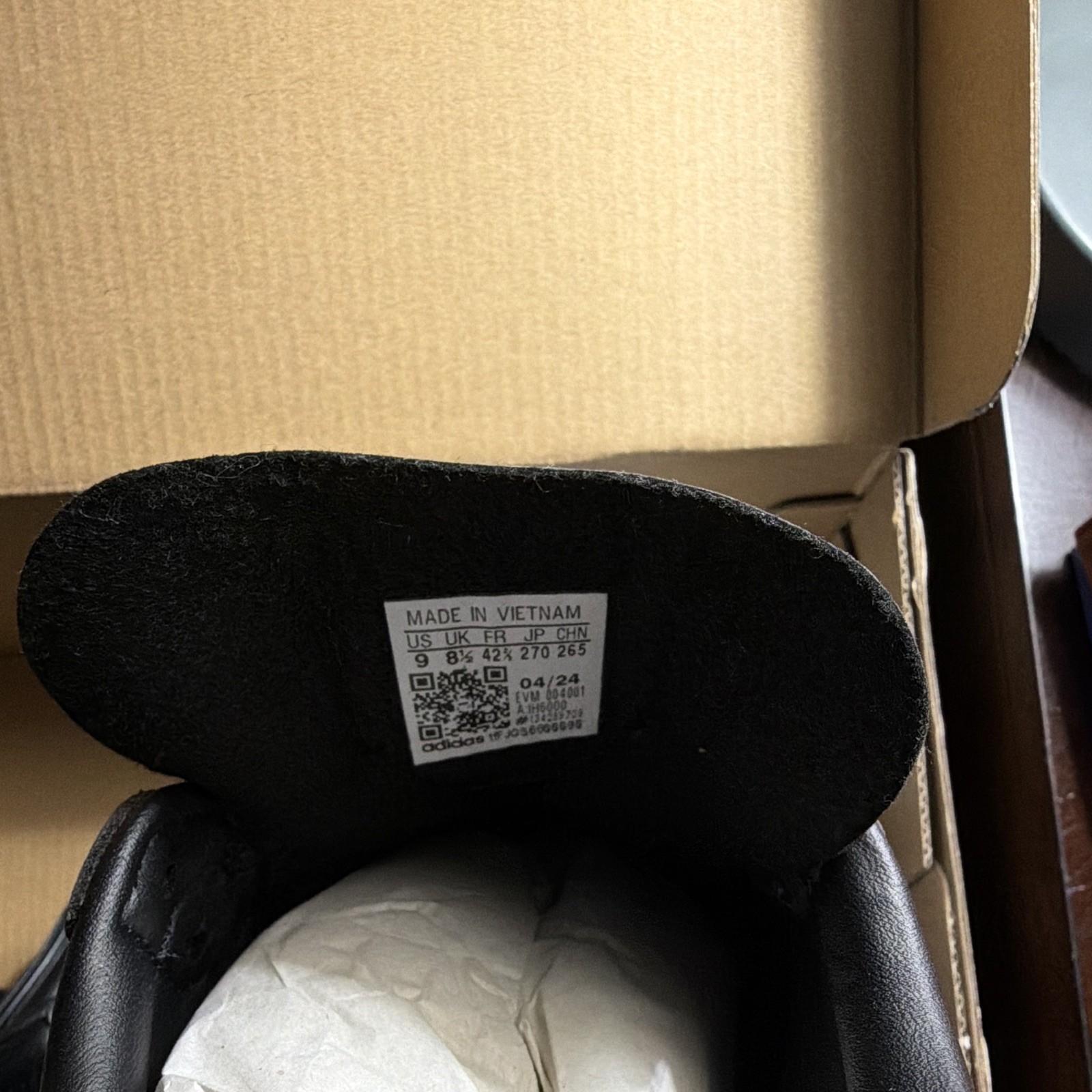 adidas Samba Indoor Black/White Gum Leather Low Top Lace-Up Sneakers IH6000 2024