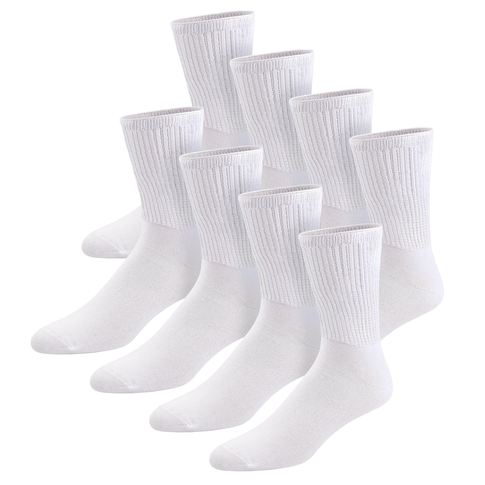 Thin Combed Cotton Diabetic Socks, Loose, Non-Binding Low-Crew Socks (Size 7-11)