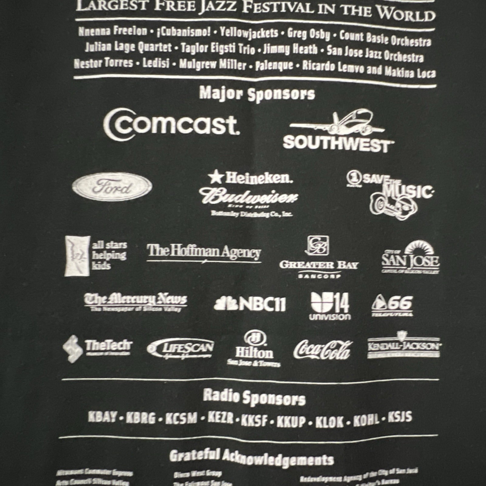 Port & Company 14th Annual San Jose Jazz Festival 2003 Graphic T-Shirt L Rare