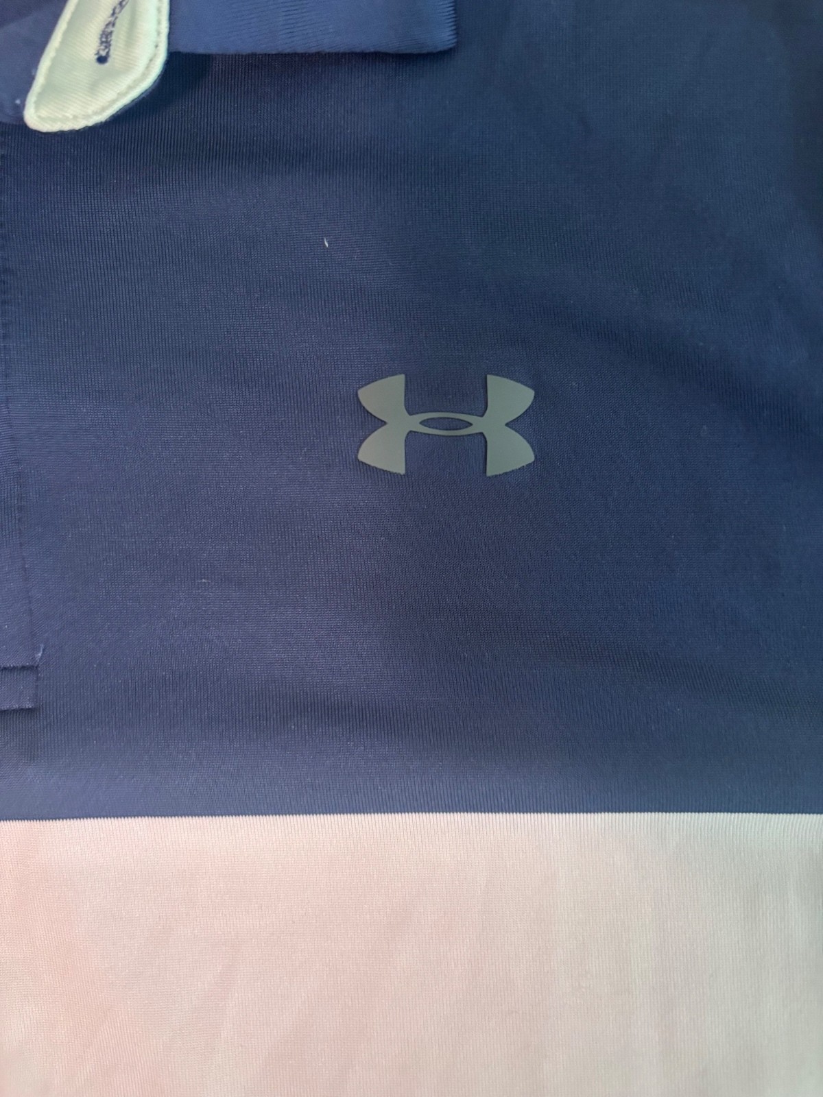 Under Armour Playoff Polo Men’s Medium Navy White Mint Golf Shirt Performance