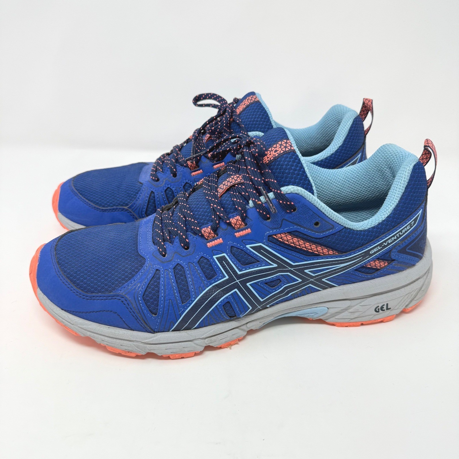 ASICS Gel-Venture 7 Mens Size 11 Trail Running Shoes Blue Orange