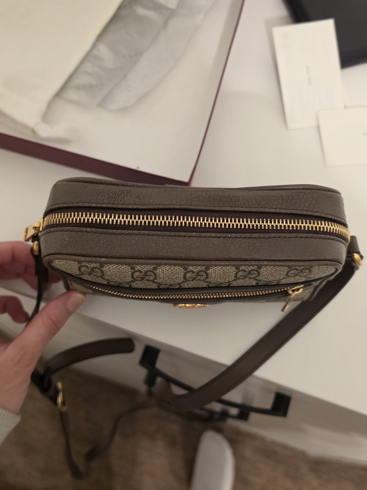 Gucci Ophidia Small Shoulder Bag GG Canvas, Brown