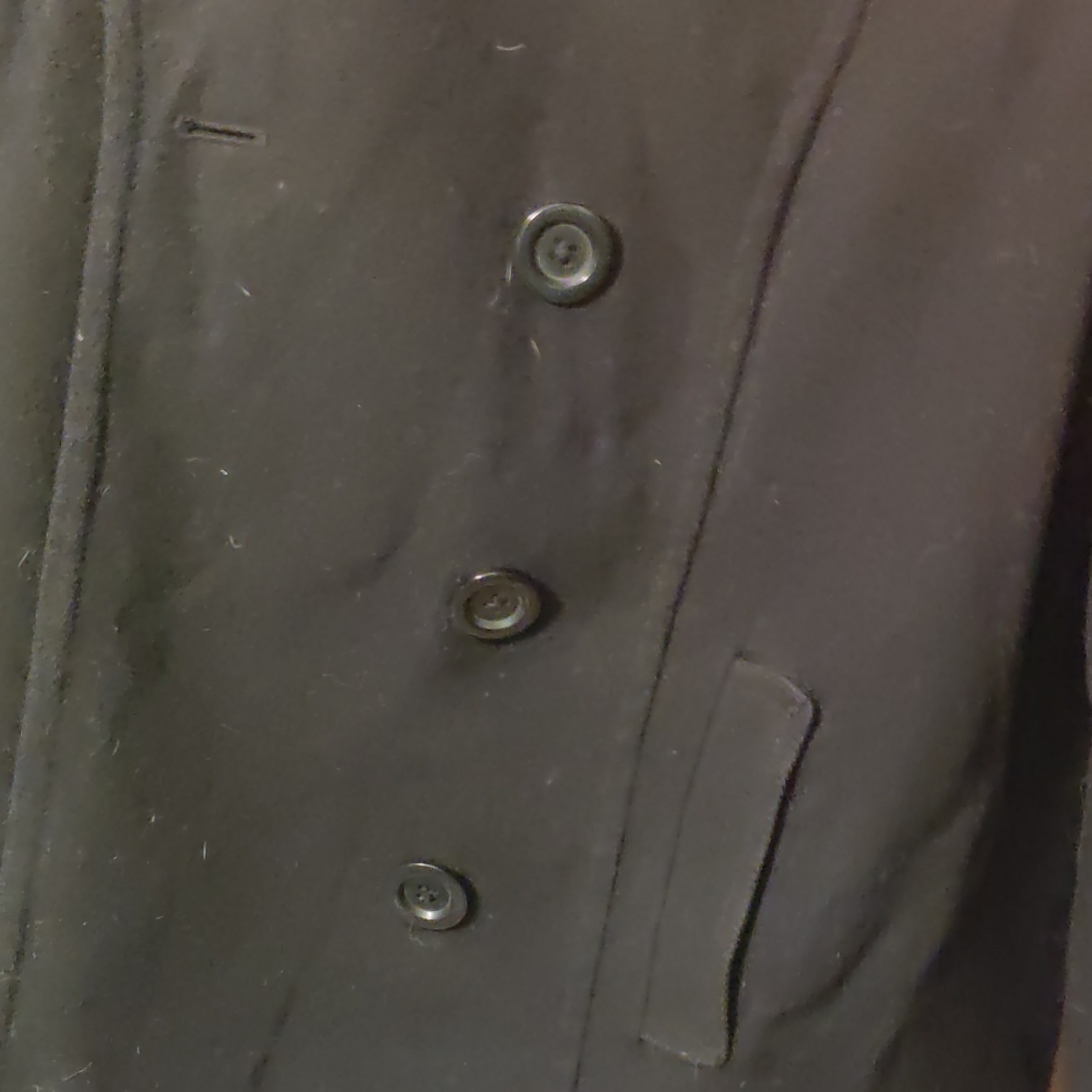 Old Navy Men’s Black Pea Coat Button Front Lined Pockets Size M