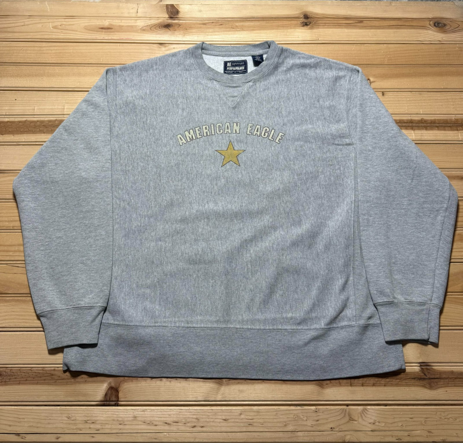Vintage 90s Y2K American Eagle Star Spellout Heather Pullover Sweatshirt – Large