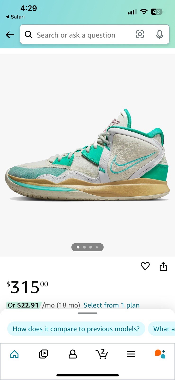 Size 10 – Nike Sue Bird x Kyrie Infinity Golden Tribute