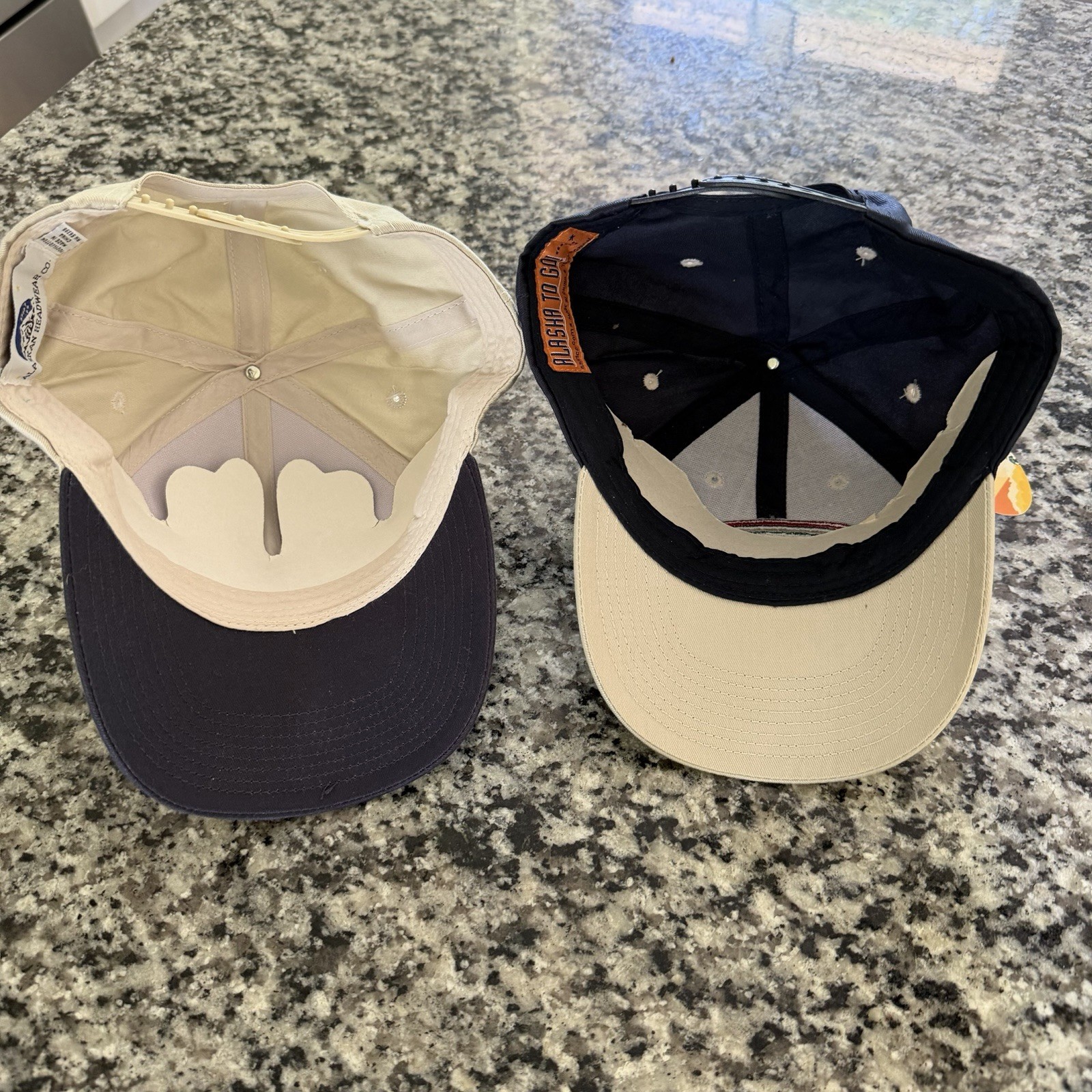 TWO NWT Alaskan Headwear Co. Colorblock Embroidered Snapbacks 100% Cotton