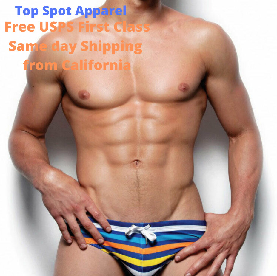Men’s Classic | Swim Briefs | Rainbow | Striped | Vacation | Cruise | Swimsuit