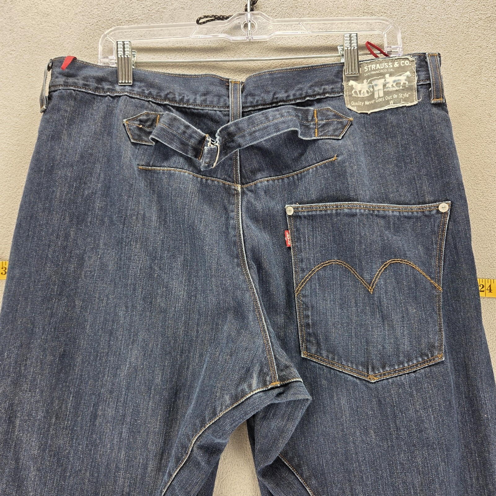 Vintage Levis Engineered Jeans Mens 34×32 Blue Buckle Back Twisted One Pocket
