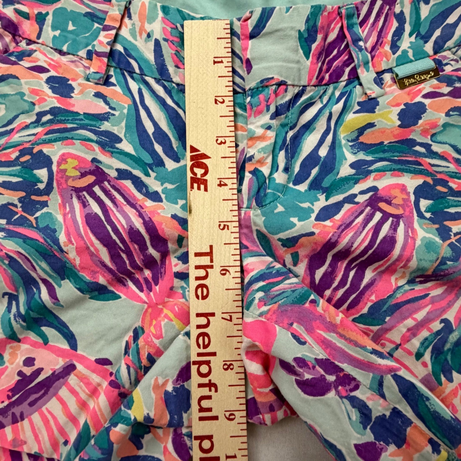Lilly Pulitzer Callan Shorts Women 0 Multicolor Jellies Be Jammin Fish Print 5″