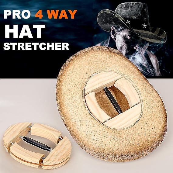 Hat Stretcher 4 Way Hat Stretcher for Fitted Hats Size 6 7/8 to 8 1/2 Hat Jack
